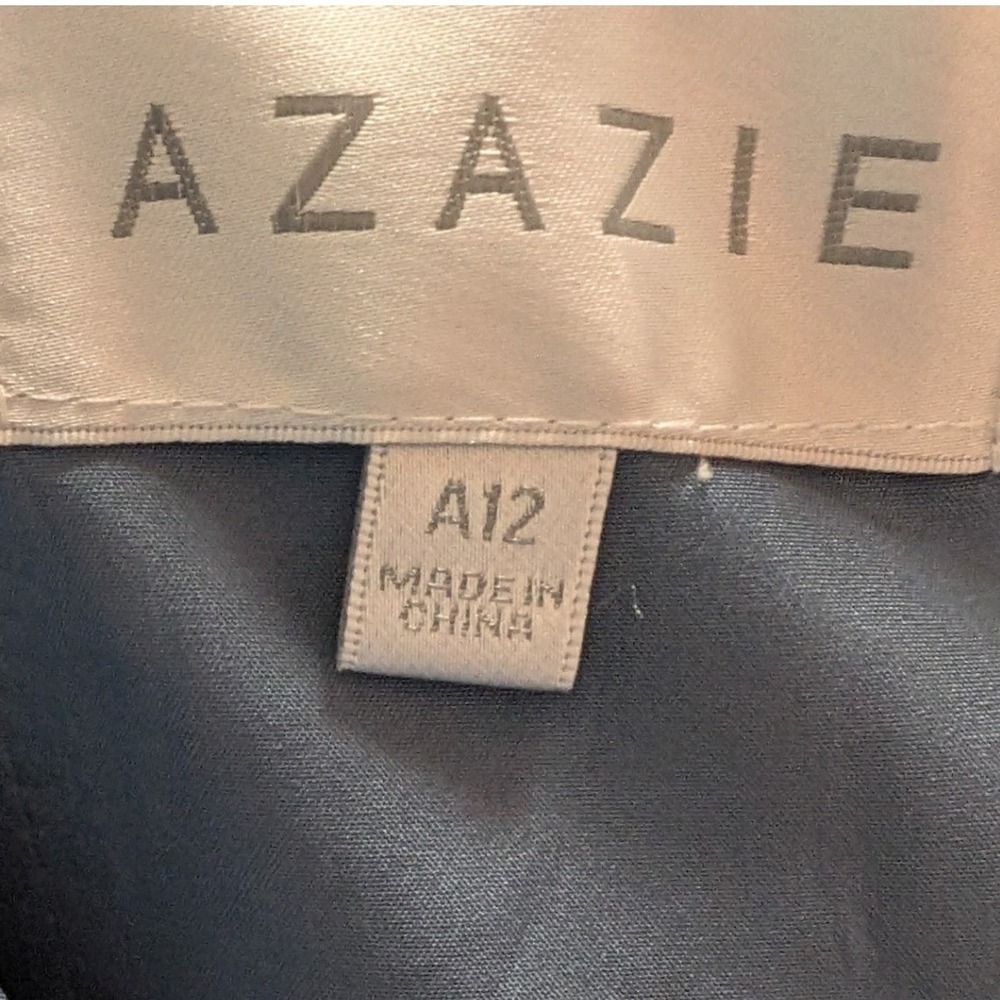 Azazie Lyra Convertible Maxi Dress Sz 12 Dusty Blue Ruffle V-Neck Chiffon Formal - Picture 4 of 12